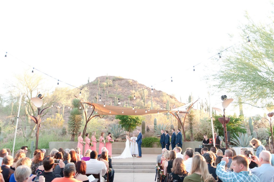 outdoor desert wedding ceremony at the Desert Botanical Garden