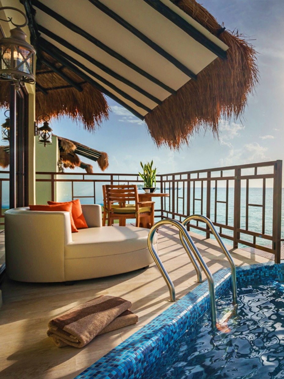 Each Palafito has its own pool patio and private pier