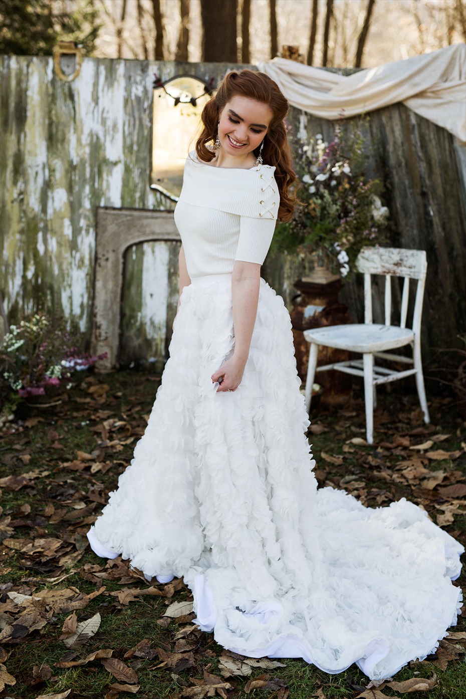 2 piece recycled wedding look