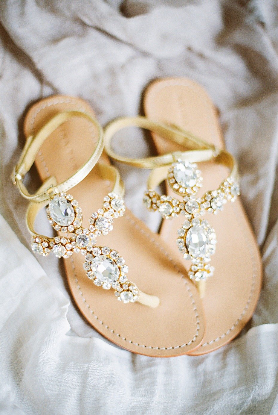 Sparkly sandals for the bride