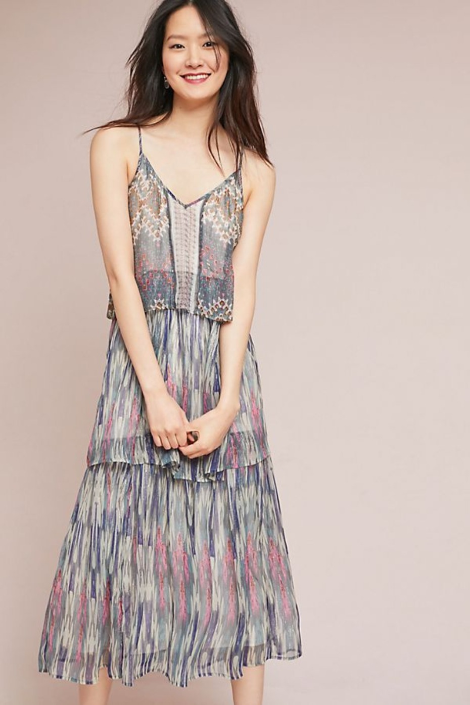 Anthropologie Tiered Maxi Dress
