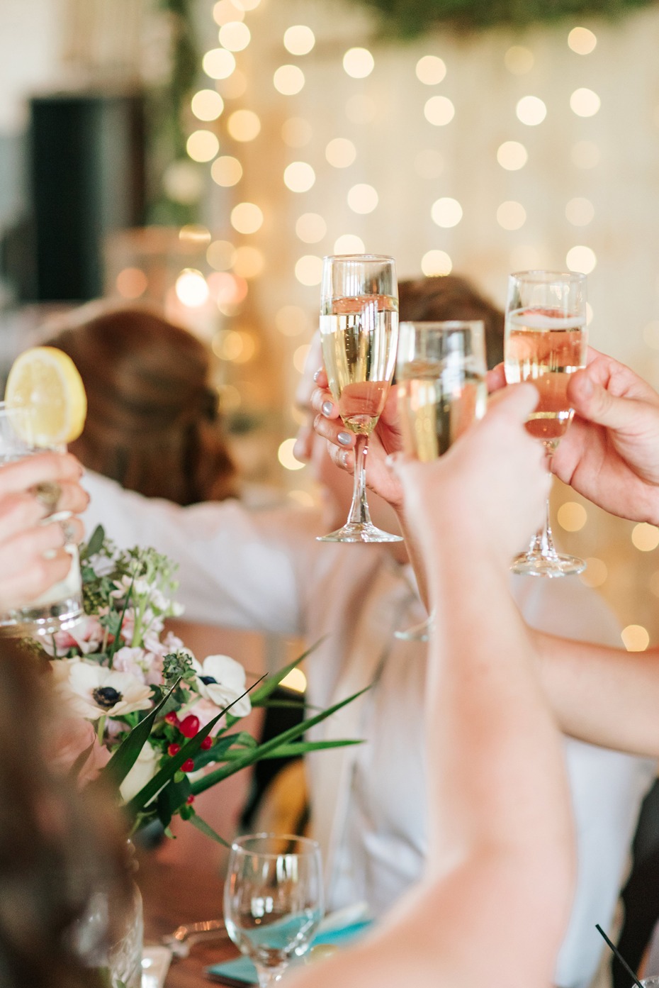 People toasting with champagne at a celebratory event