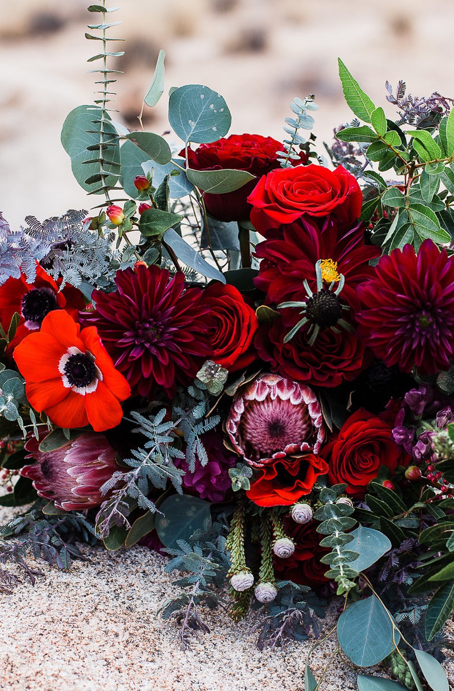 burgundy and red bouquet