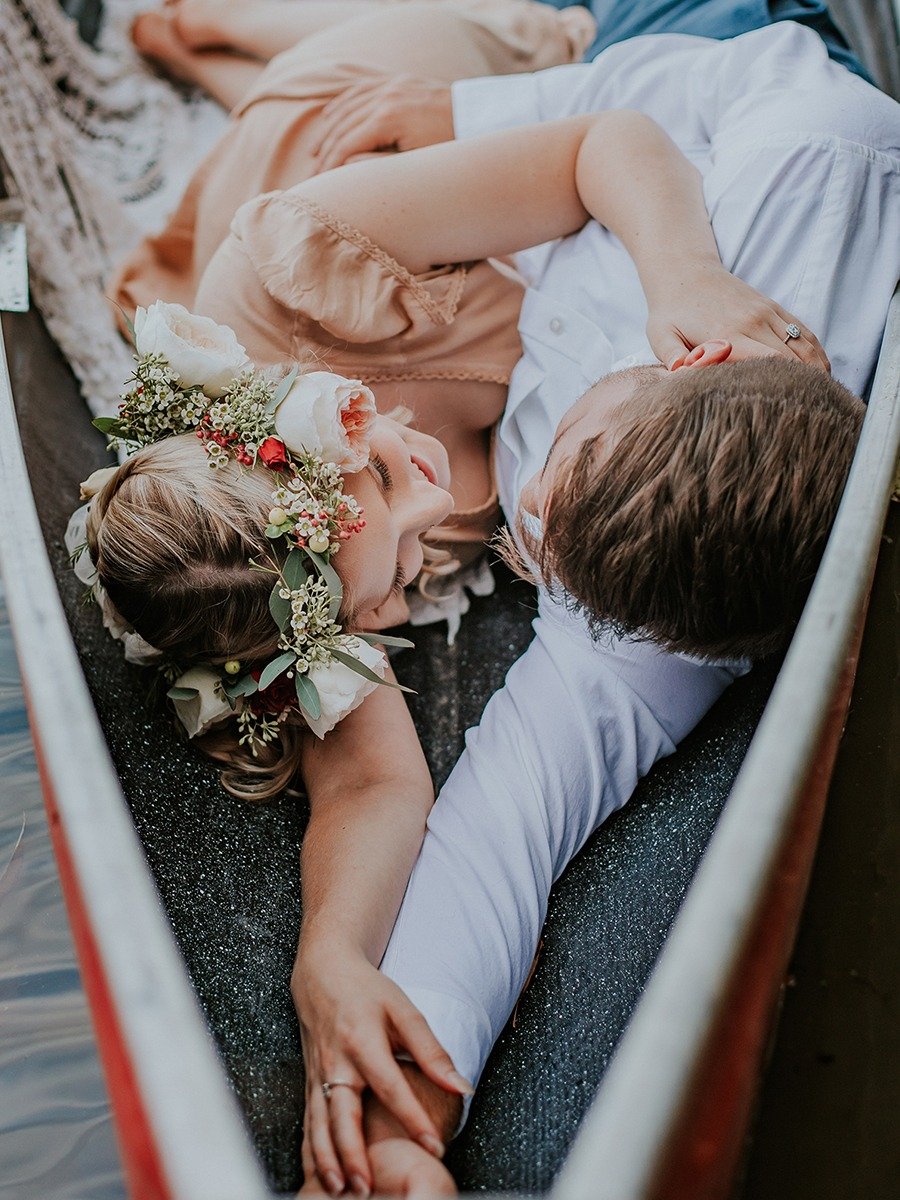Canoe Fall In Love With Me Engagement Shoot