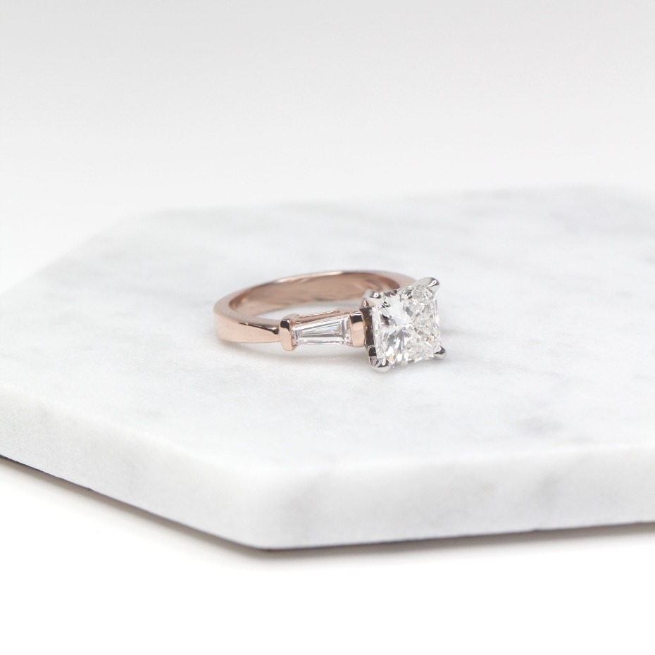 Stunning rose gold engagement ring princess diamond