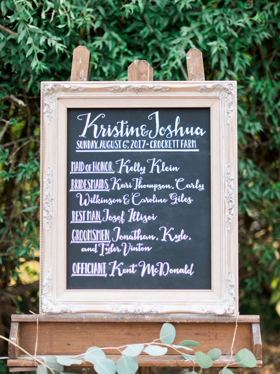 Introduce your bridal party with a cute sign