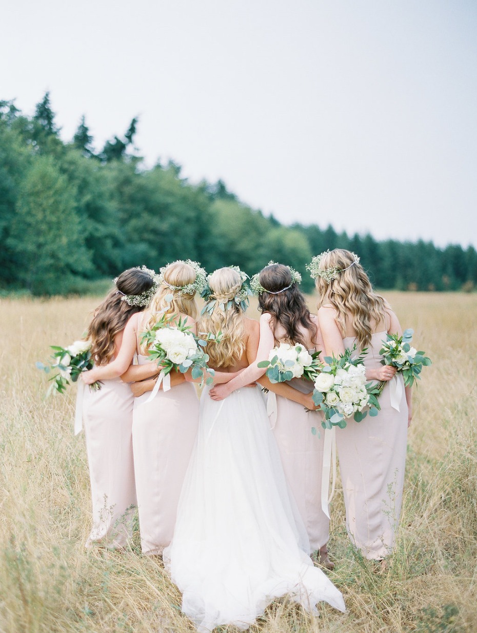 Bridesmaids and flower crowns