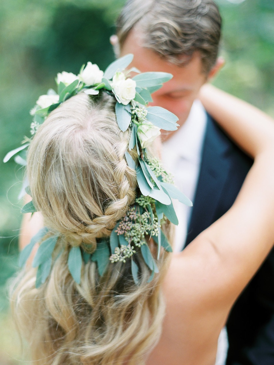 Flower crown bridal hair