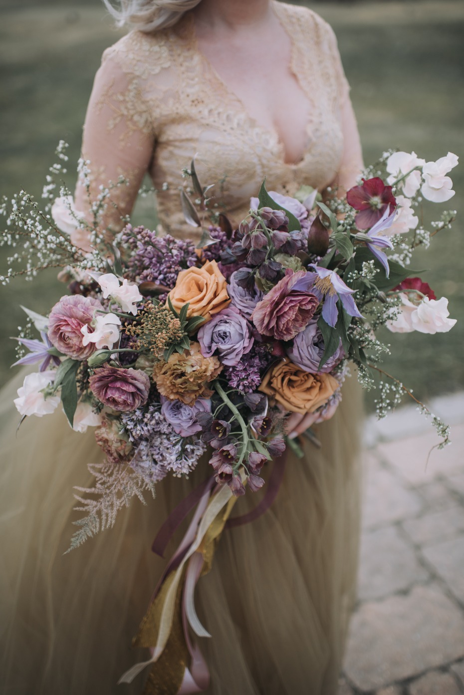 Rose gold and lavender bouquet