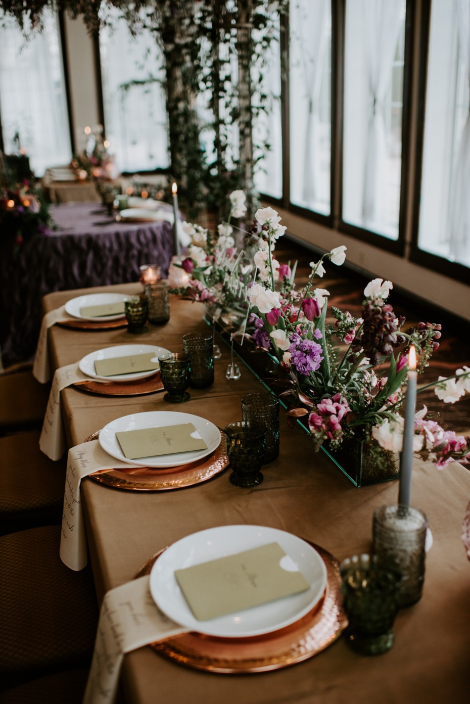 Simple tablescape for a spring wedding