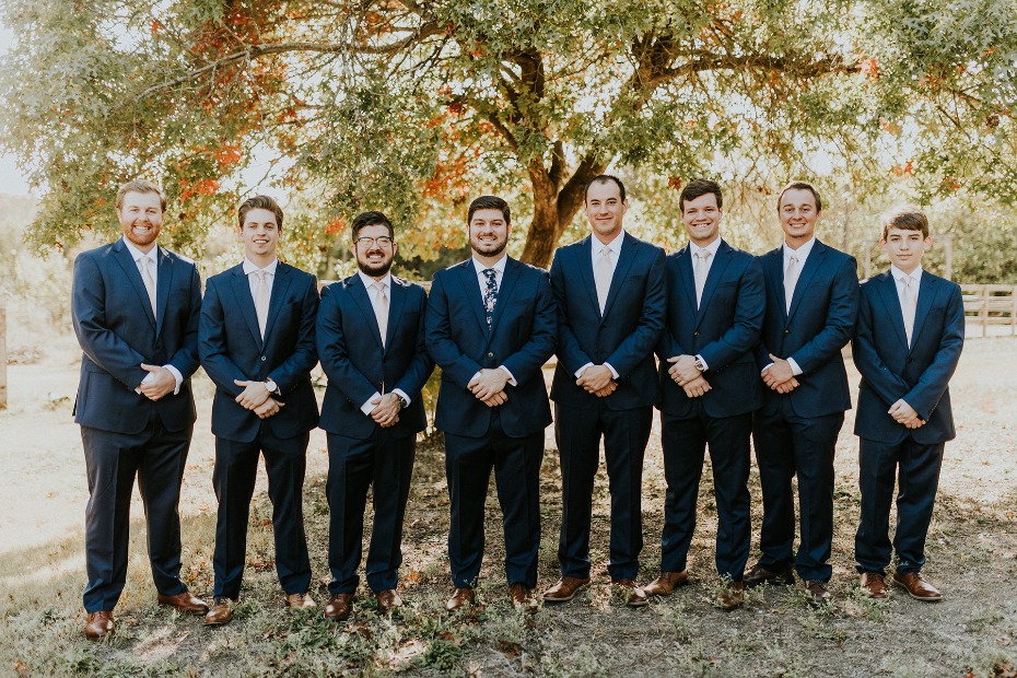 Matching groomsmen suits