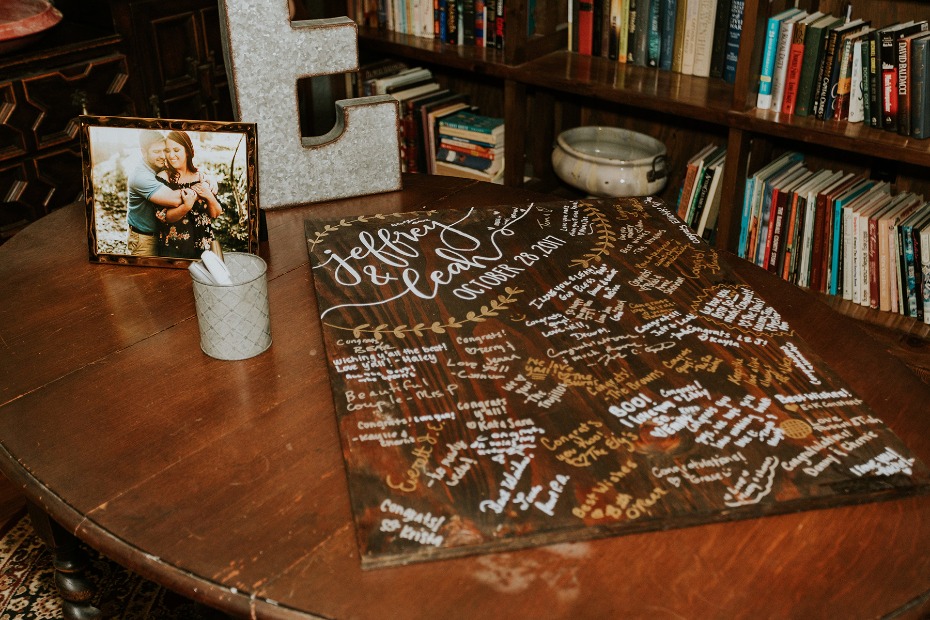 Cute wood guestbook sign