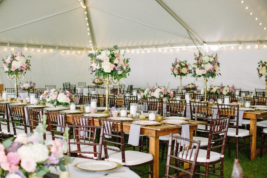 gold and lavender reception 