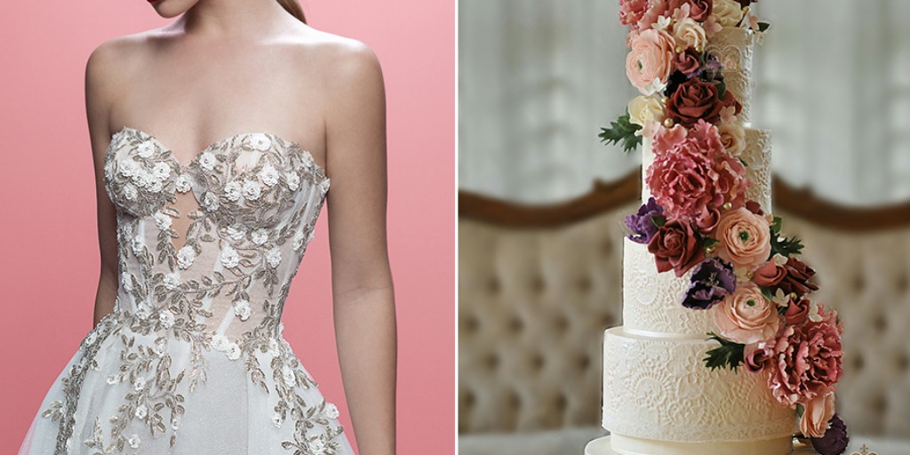 Glam Wedding Dresses From Galia Lahav And The Cakes That Match Them