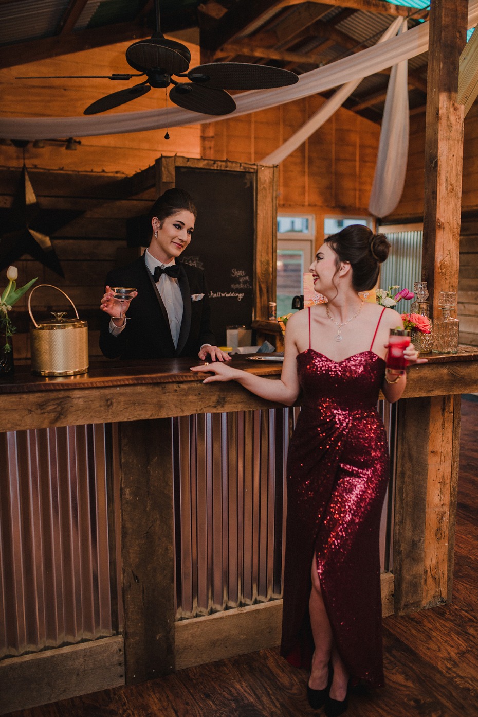 glamorous wedding bar idea