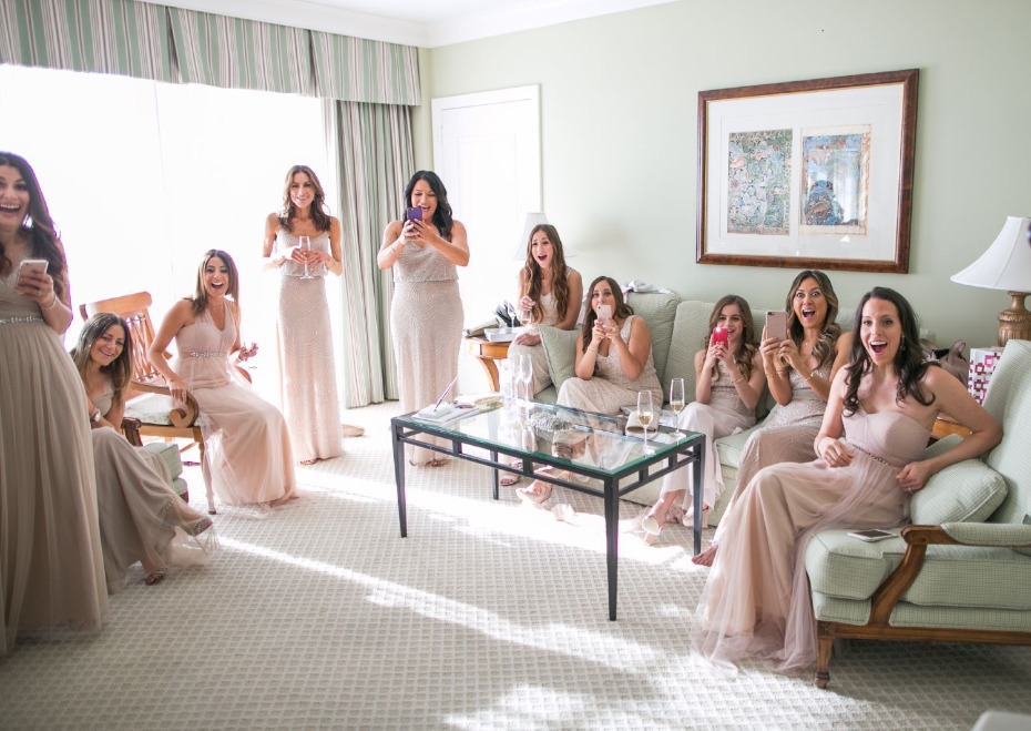surprise your bridesmaids, first look