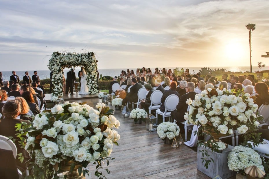sunset wedding ceremony