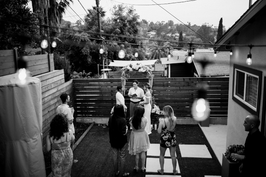 a micro wedding in your own backyard