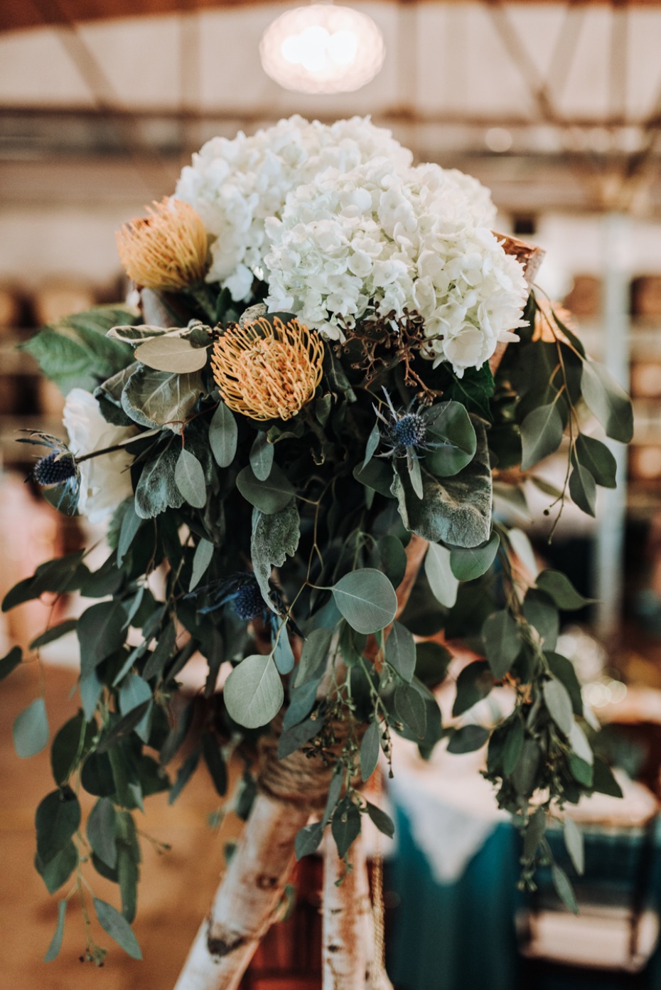 flower topped table teepee