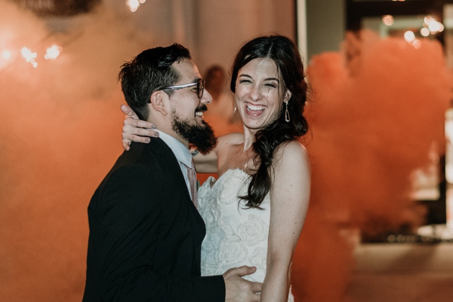 wedding exit smoke bomb idea
