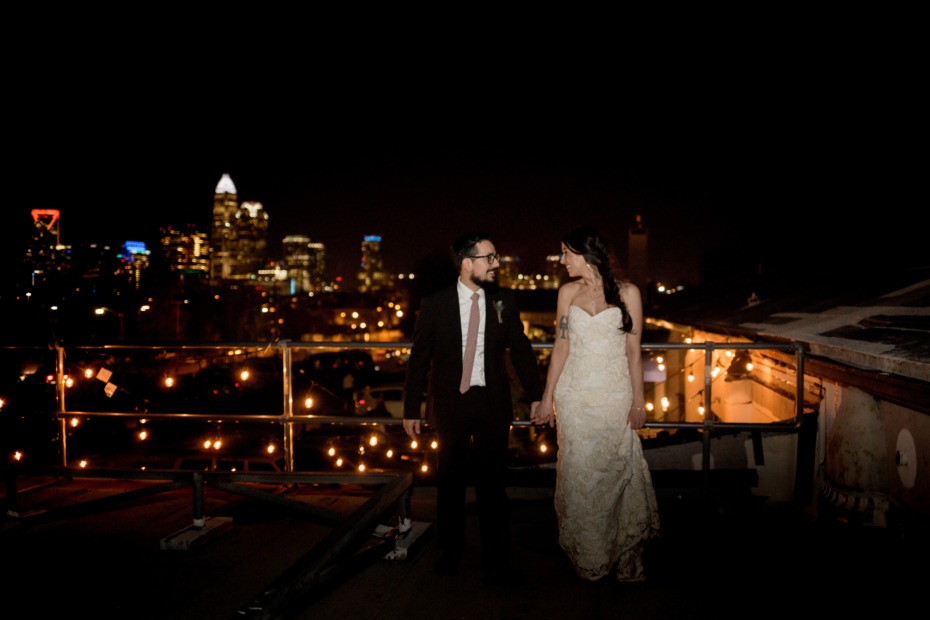 night time wedding photo idea