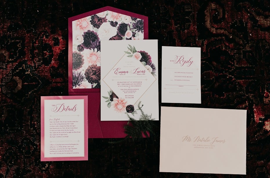 fall inspired wedding invitations