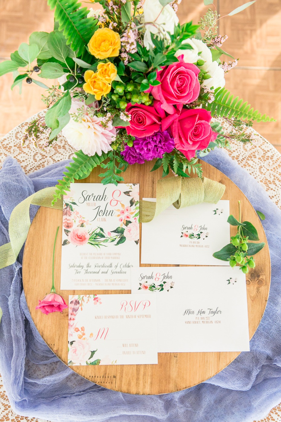 floral wedding stationery suite