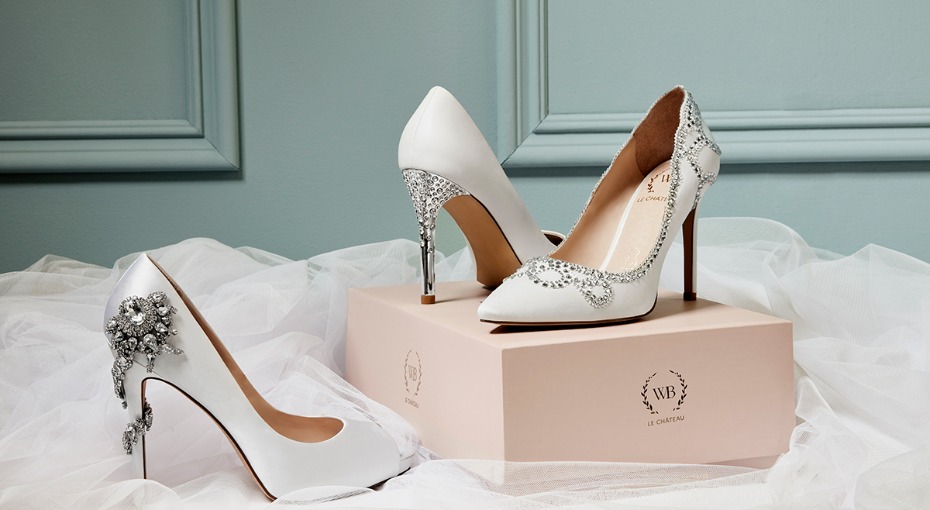 white wedding shoes from La Chateau