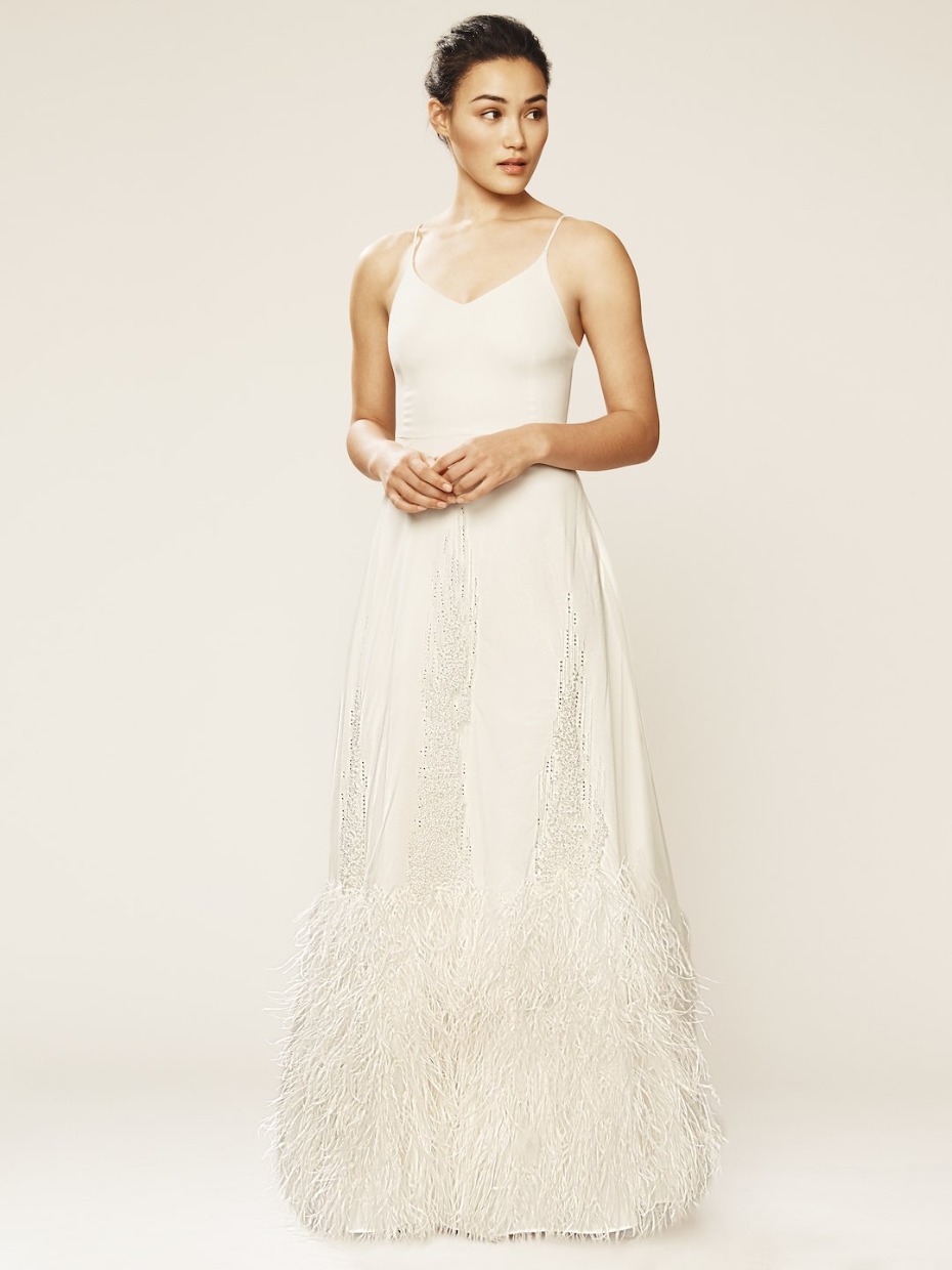 SJP X Gilt Bridal Collection Feather Dress