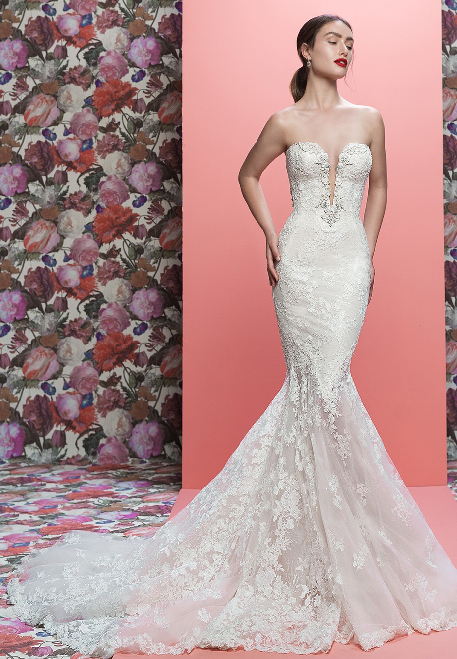 The Lorraine from Galia Lahav  - a strapless weddinggown with silver details