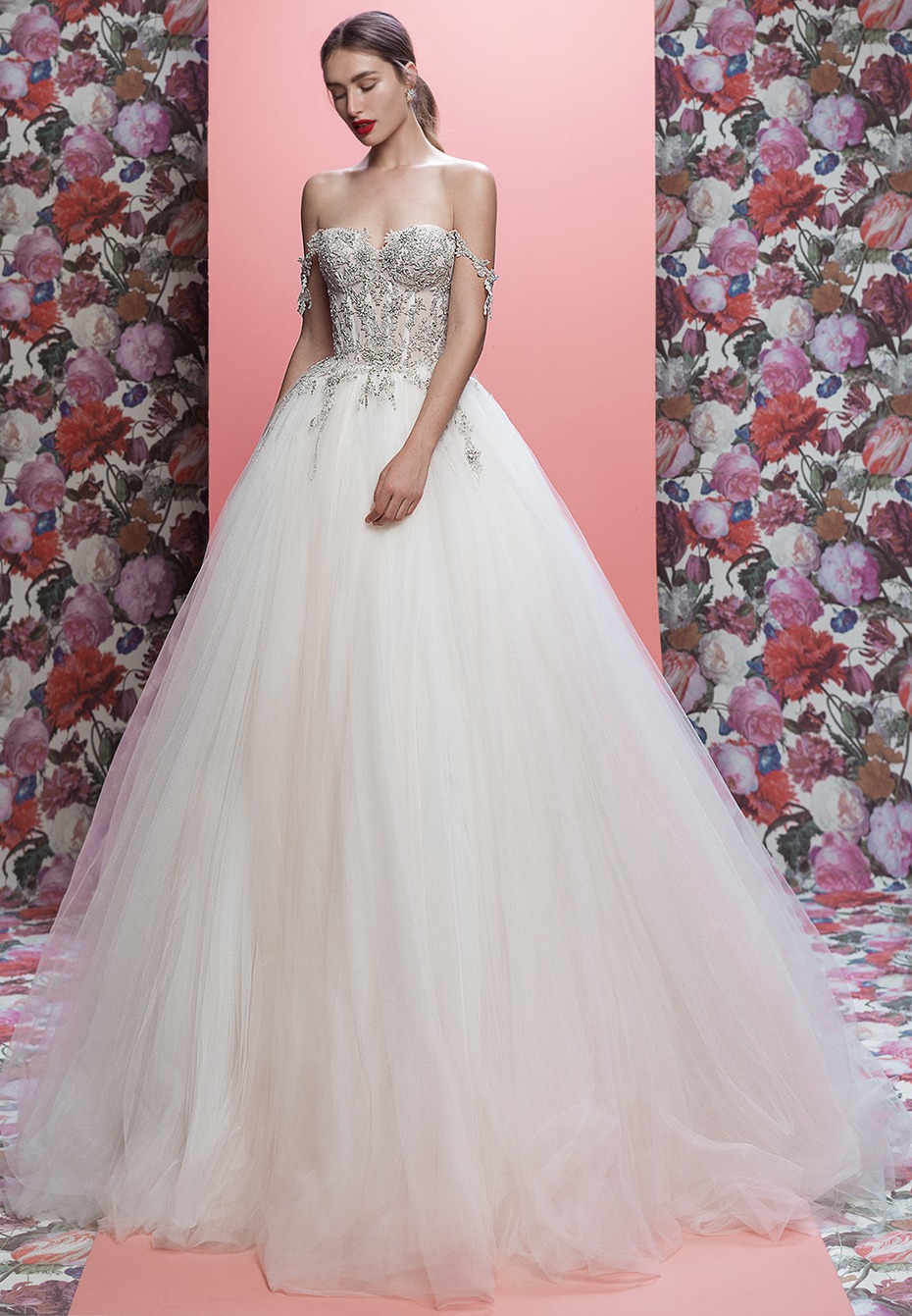 the mia ballgown wedding dress with silver details form #galialahav