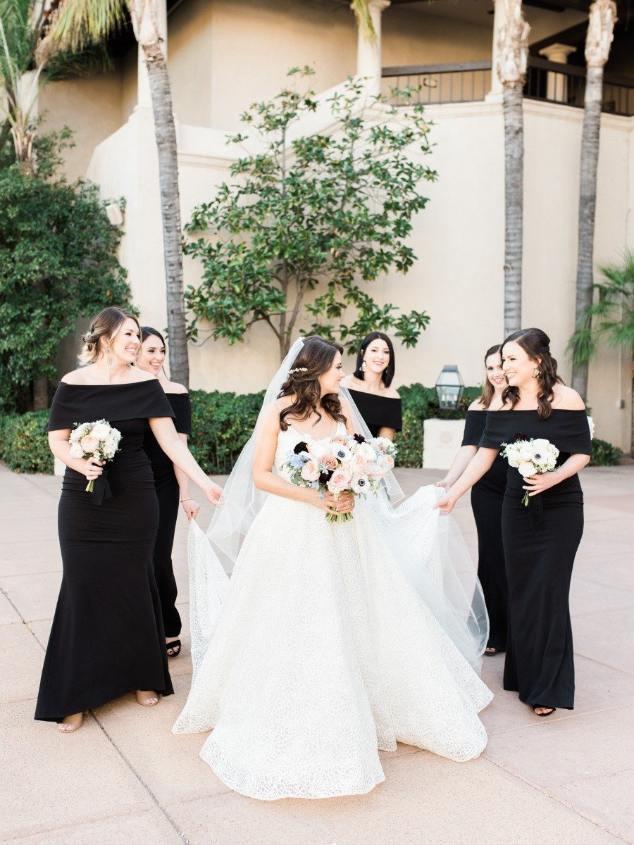 Modern Chic Black and White Wedding with a Splash of Color