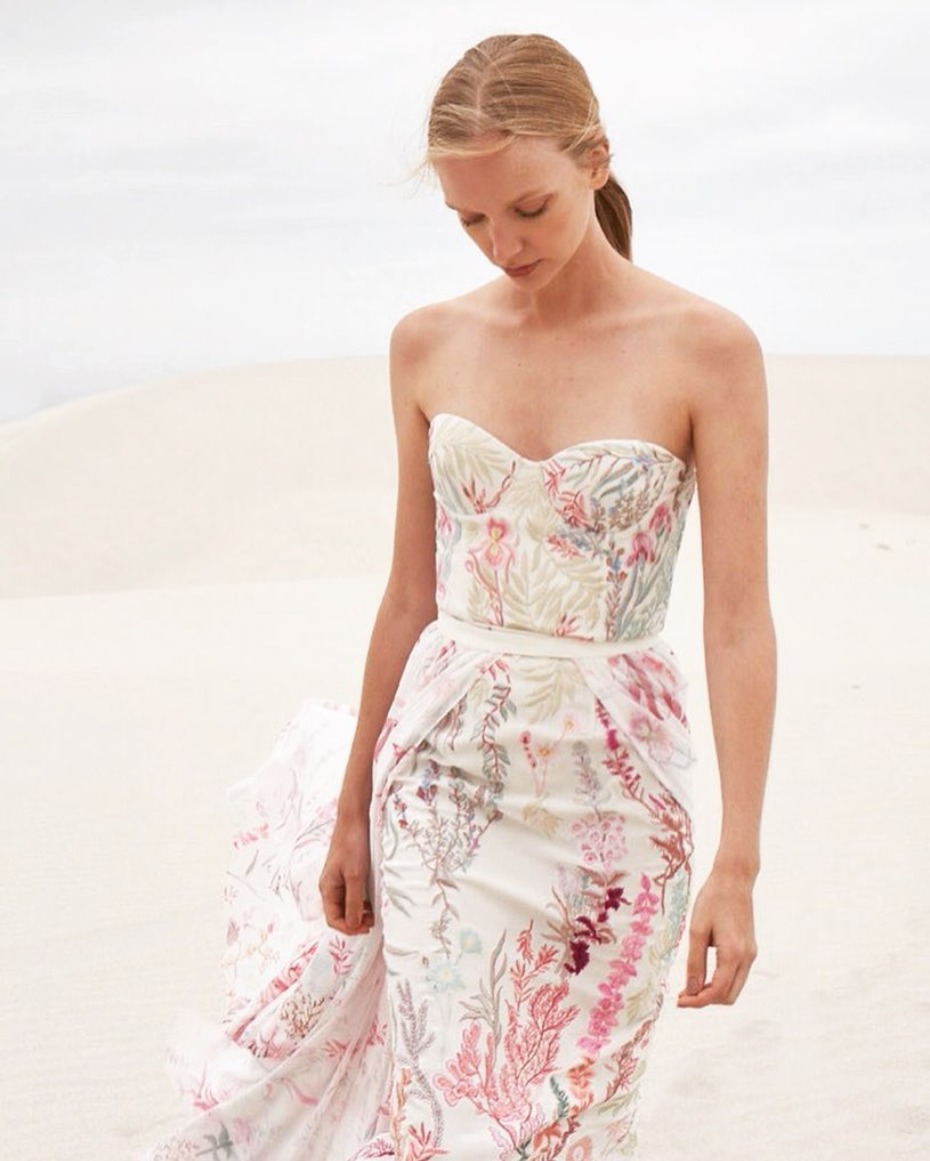 Pink Red Purple Reef Bridal Gown by Hermione Depaula