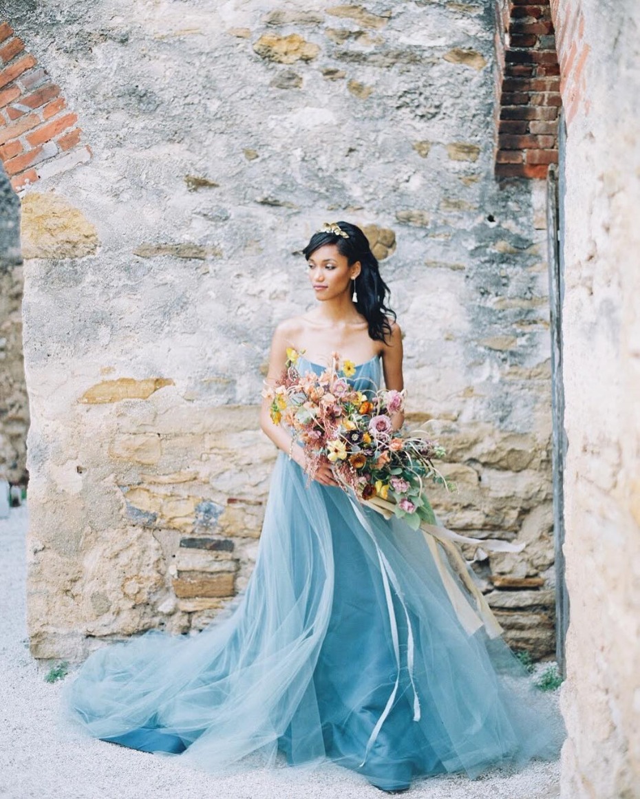 Blue Wedding Gown by Tara Latour