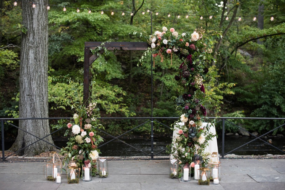 Floral filled ceremony arch