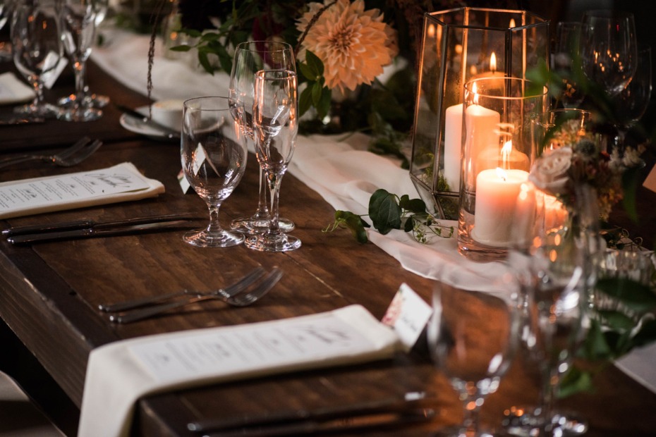Add candles to your reception table