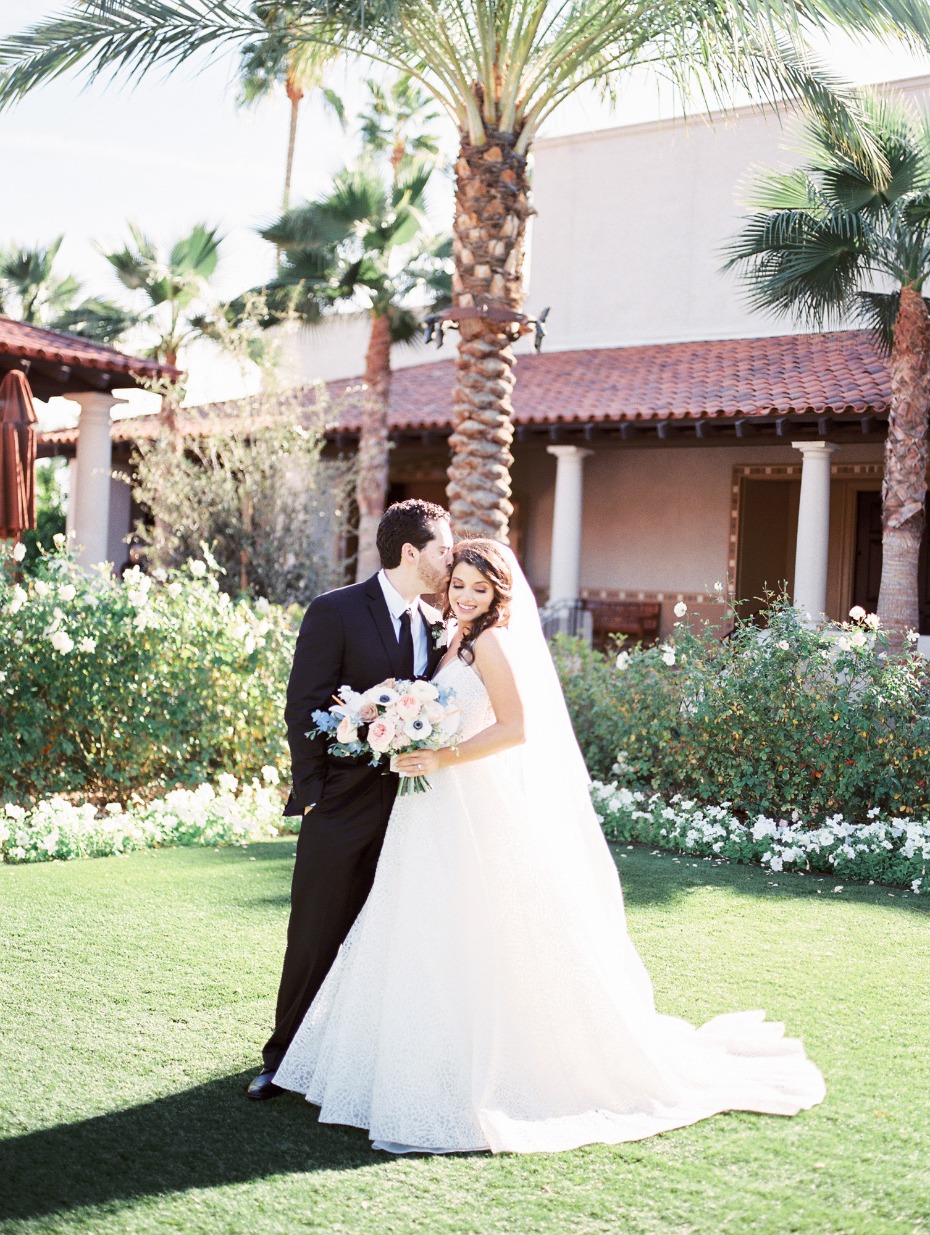 Simple black and white wedding with pops of color