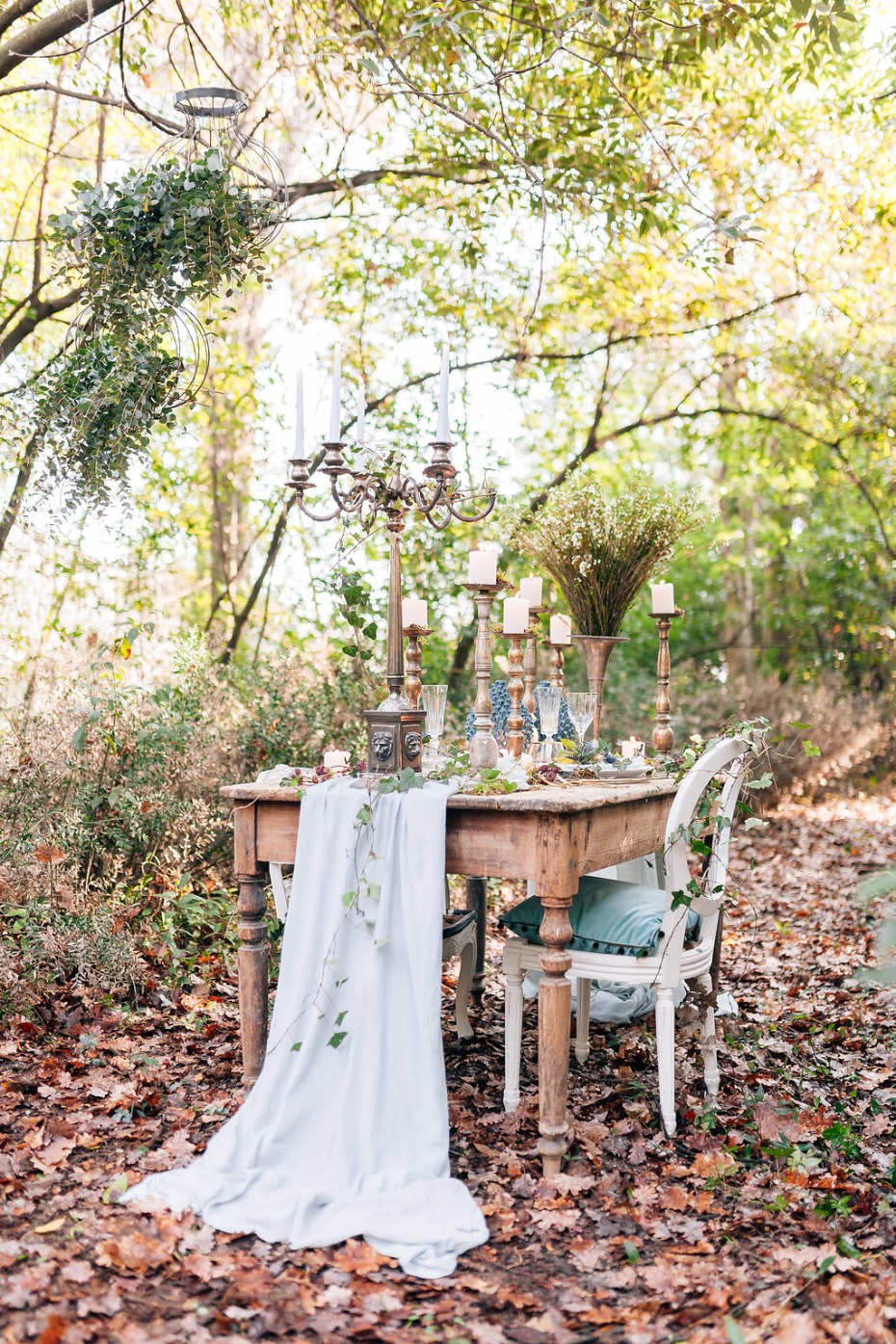 whimsical woodland wedding table decor