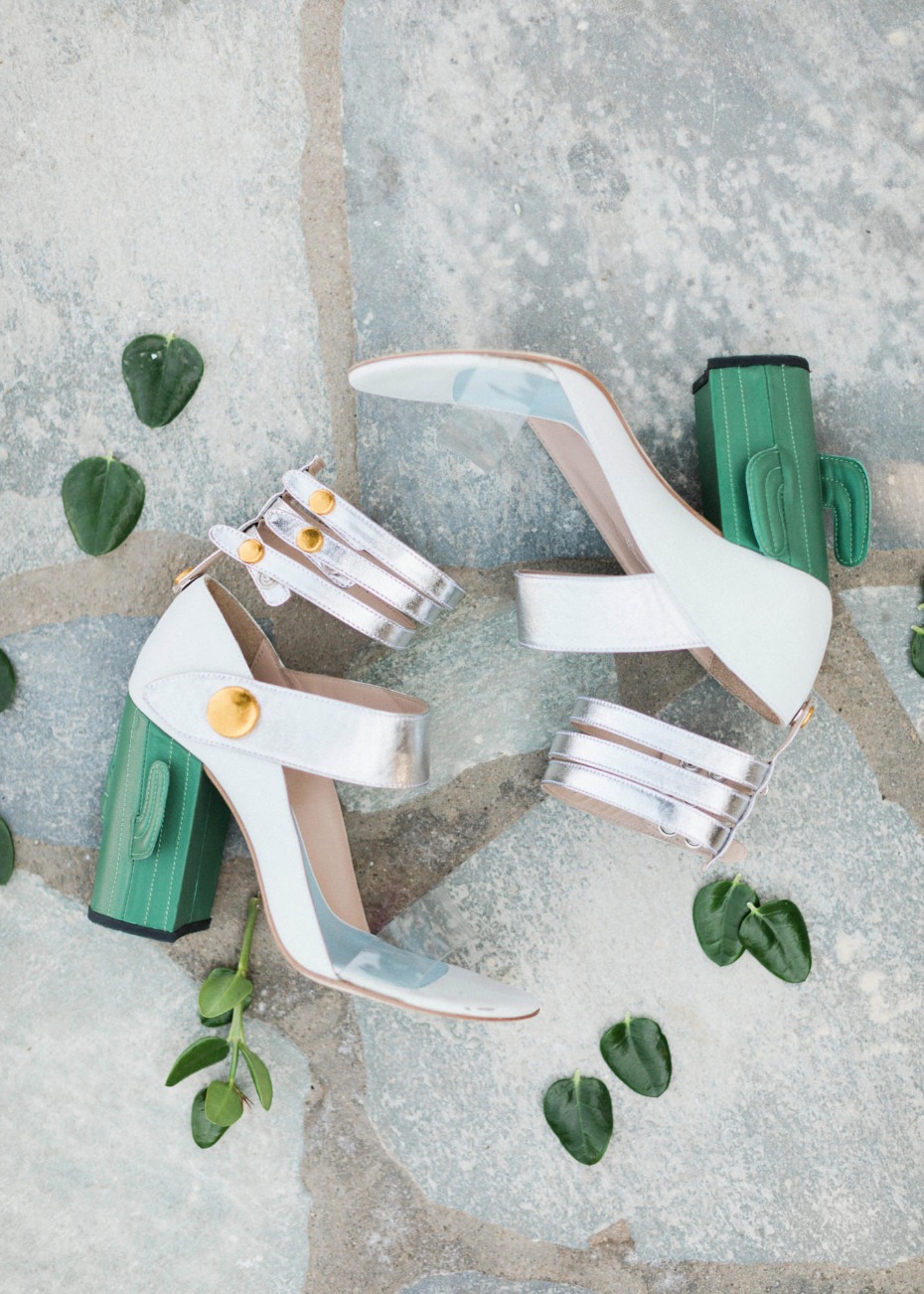 Leather cactus heels