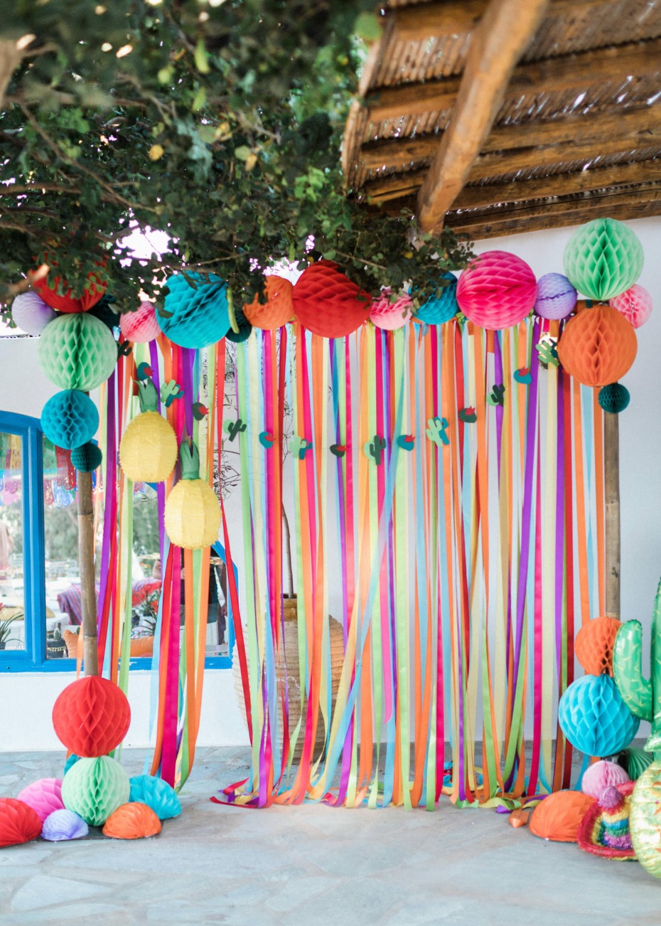 Colorful photo-booth backdrop