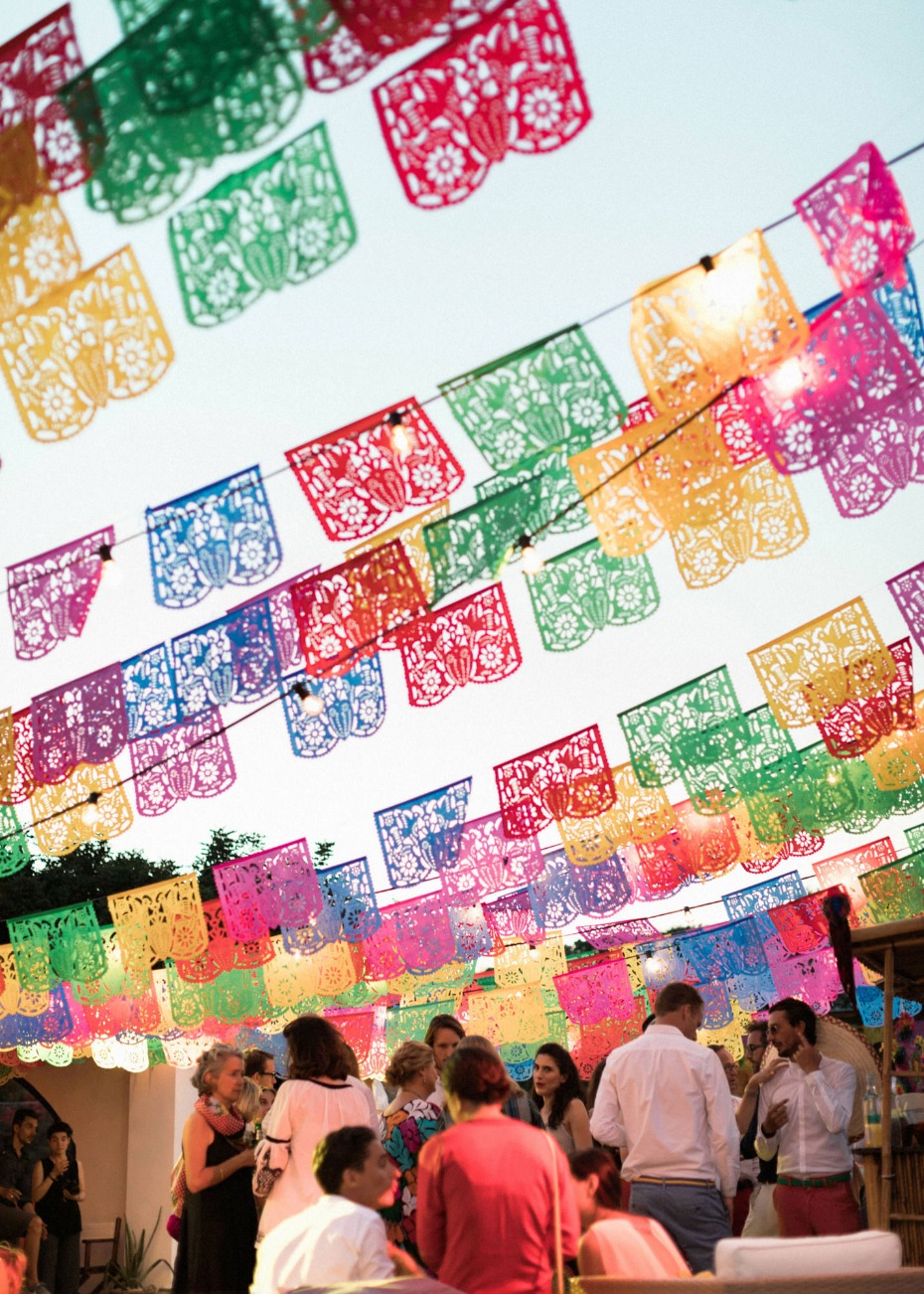 colorful papel picado banners