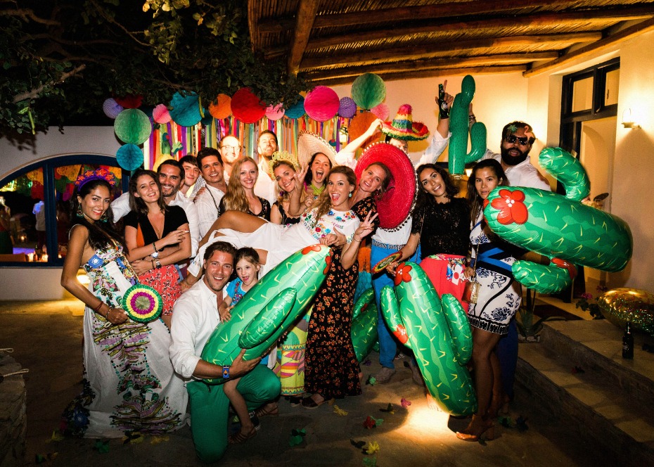 Fun pre-wedding fiesta in Greece