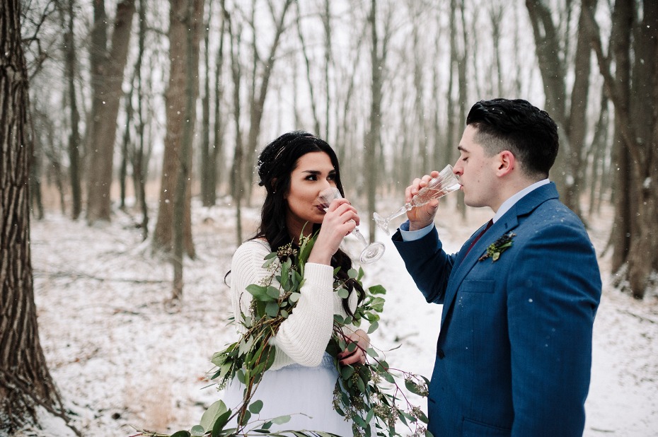 Cheers to this winter wedding inspiration