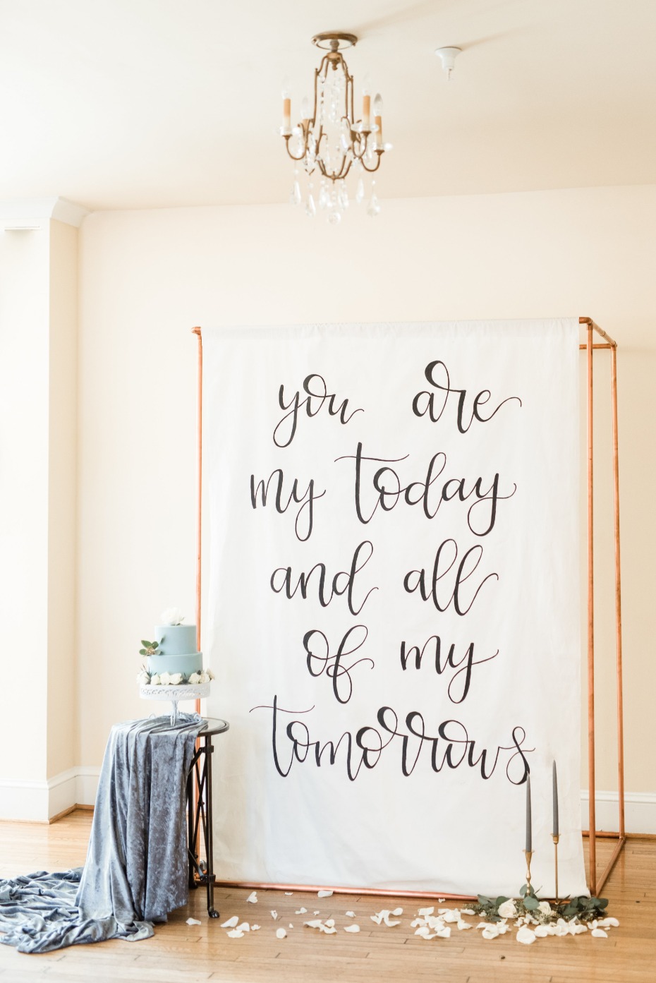 Calligraphy quote backdrop