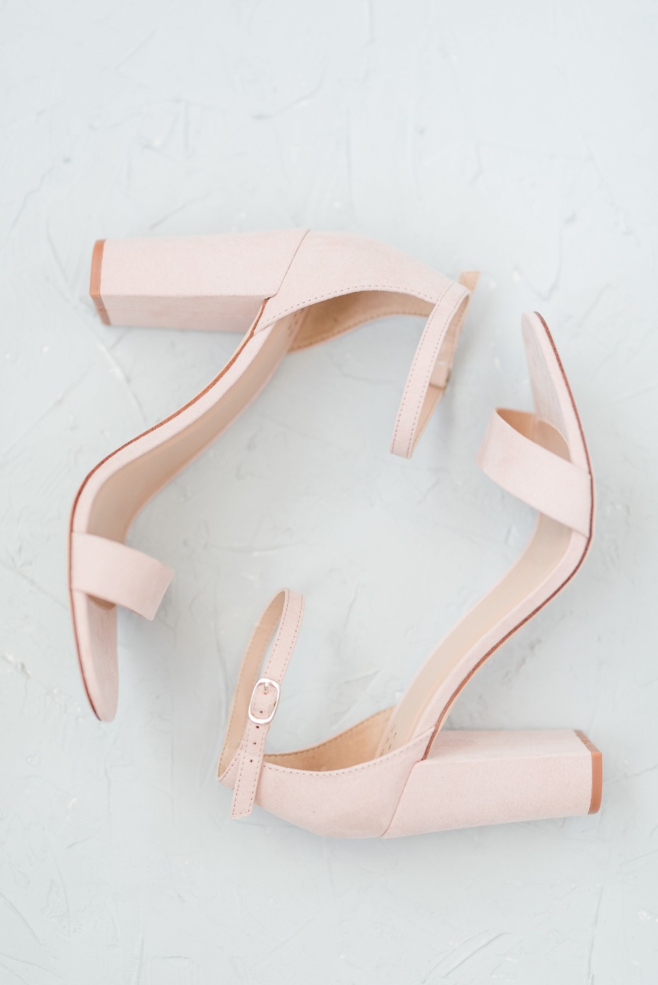Blush heels for the bride
