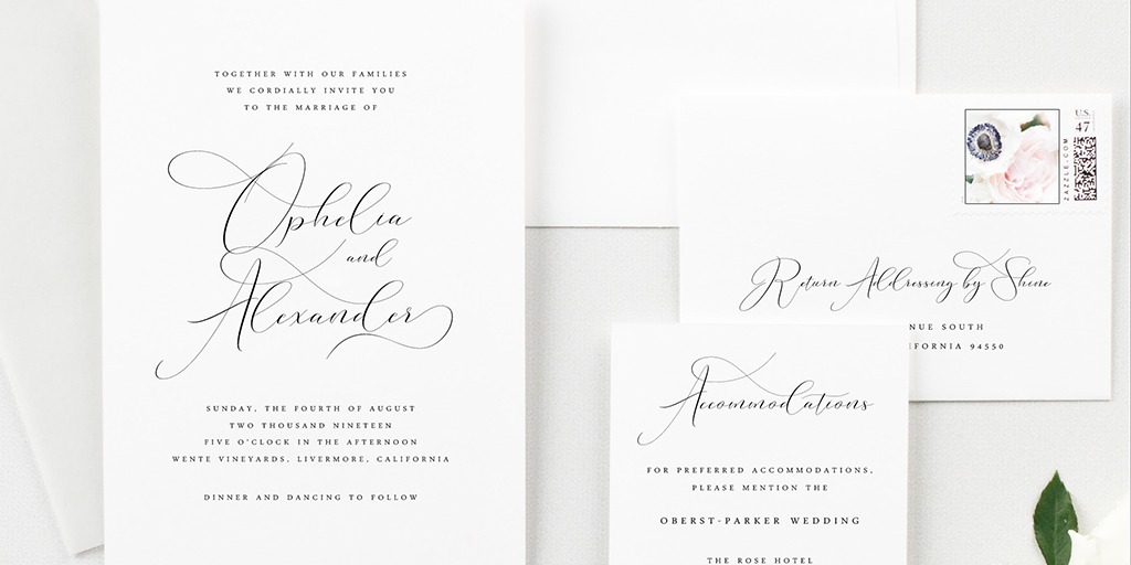 Don't Miss The New Ophelia Invitation Suite from Shine Wedding