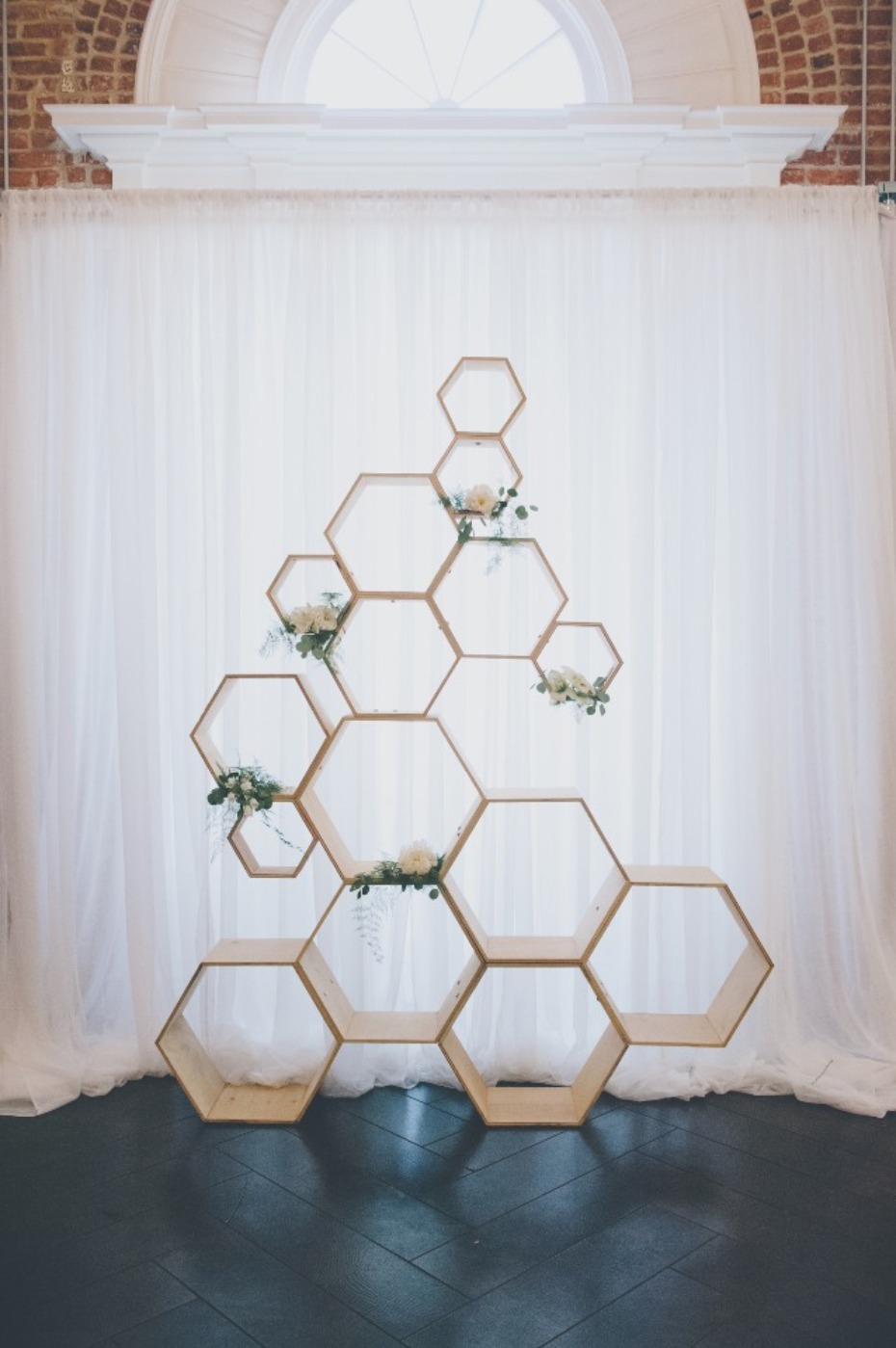 Honeycomb wedding backdrop