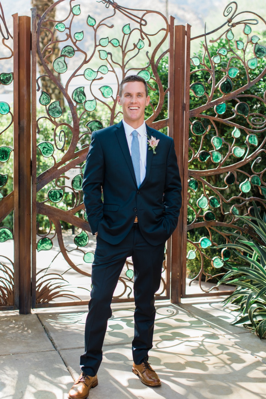 Navy suit for the groom