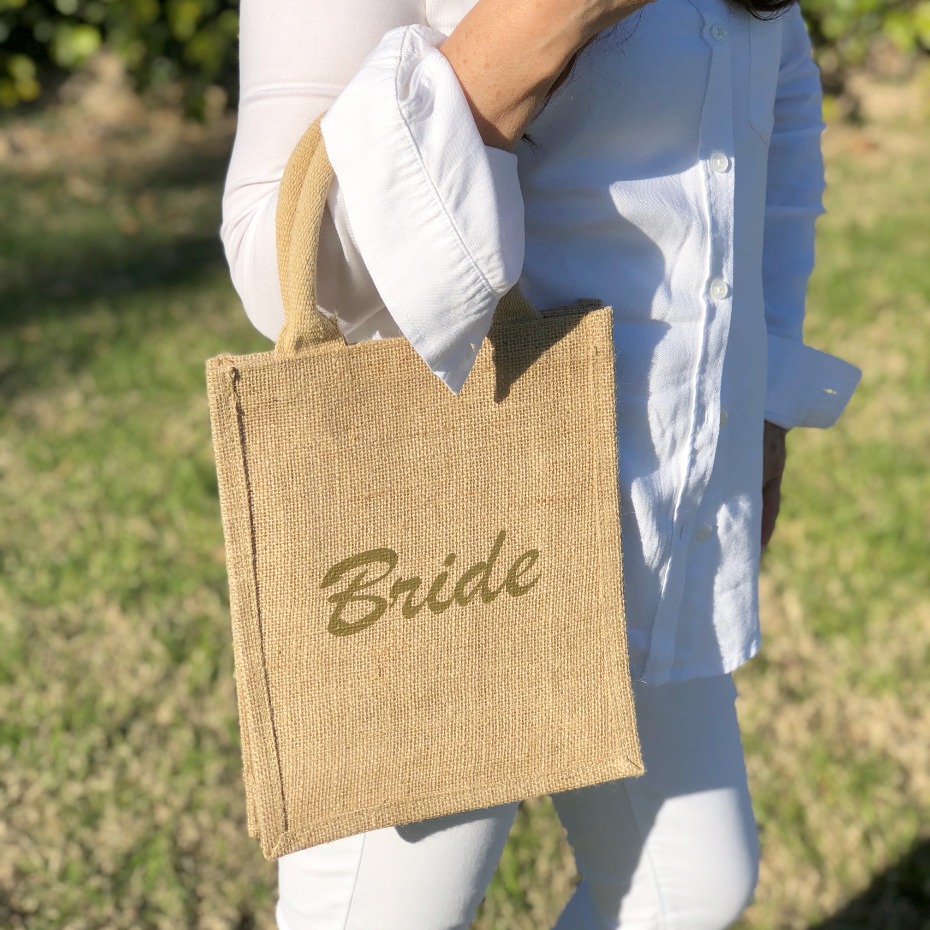 Custom bride bag from The Tote Bag Factory