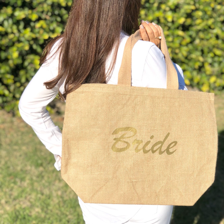 Jute Bride tote from The Tote Bag Factory